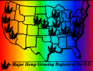 Major Hemp Growing Regions of the U.S.