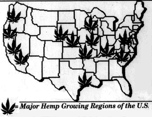 Major Hemp Growing Regions of the U.S.